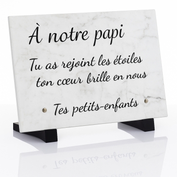 Plaque funéraire effet marbre | Plaque Personnalisée