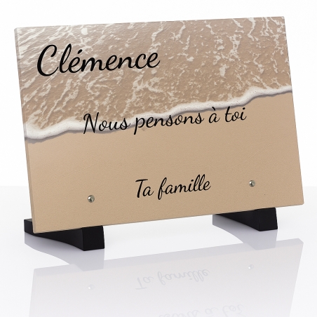 Plaque funéraire motif plage | Plaque Personnalisée