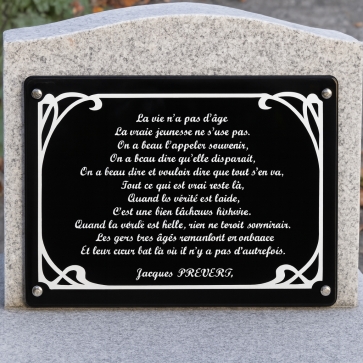 Plaque Plexiglas funéraire Art Nouveau | Plaque Personnalisée