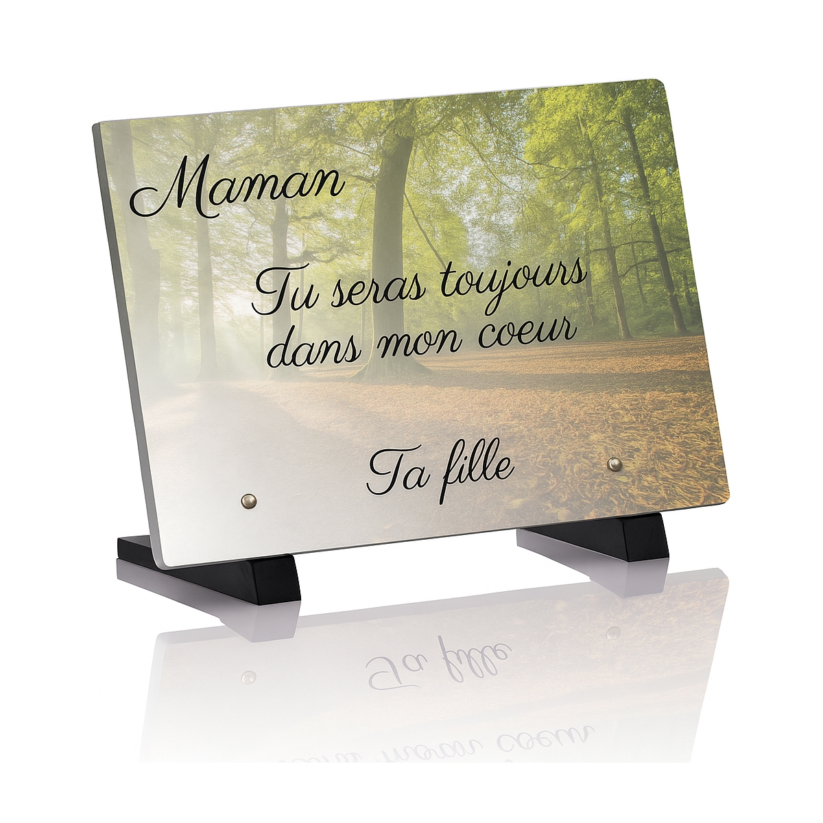 Plaque funéraire motif forêt | Plaque Personnalisée Plaque funéraire motif forêt | Plaque Personnalisée