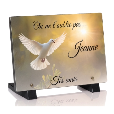 Plaque funéraire avec colombe | Plaque Personnalisée