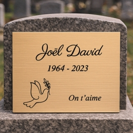 Plaque funéraire acrylique colombes | Plaque Personnalisée