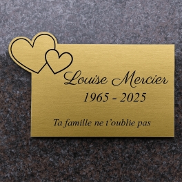 Plaque funéraire acrylique découpe coeur | Plaque Personnalisée