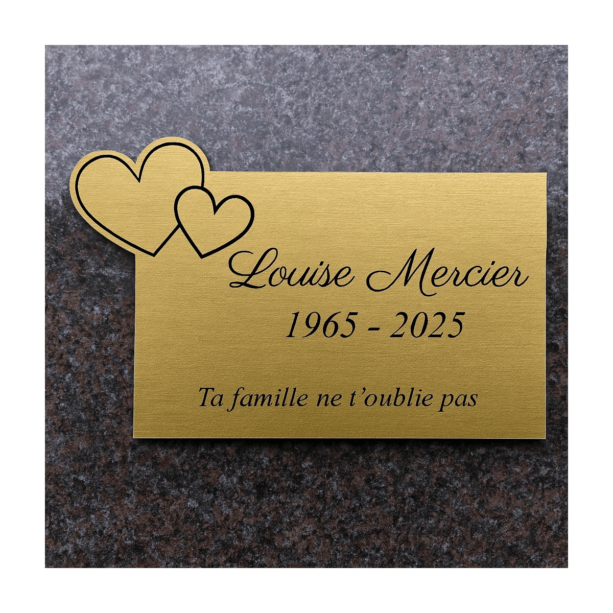 Plaque funéraire acrylique découpe coeur | Plaque Personnalisée Plaque funéraire acrylique découpe coeur | Plaque Personnalisée