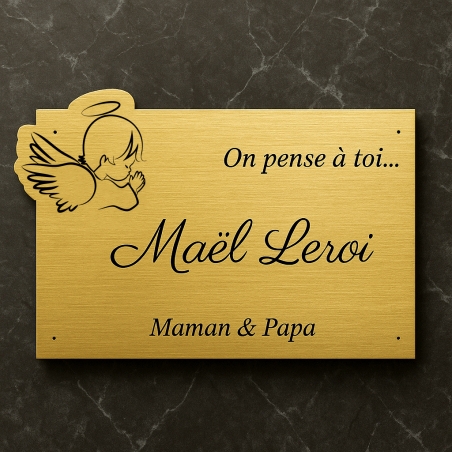 Plaque funéraire découpe ange | Plaque Personnalisée