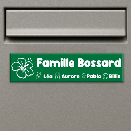Plaque boîte aux lettres personnalisée fleurs | Plaque Personnalisée