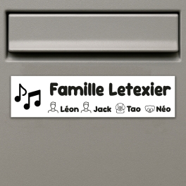 Plaque boîte aux lettres personnalisée musique | Plaque Personnalisée