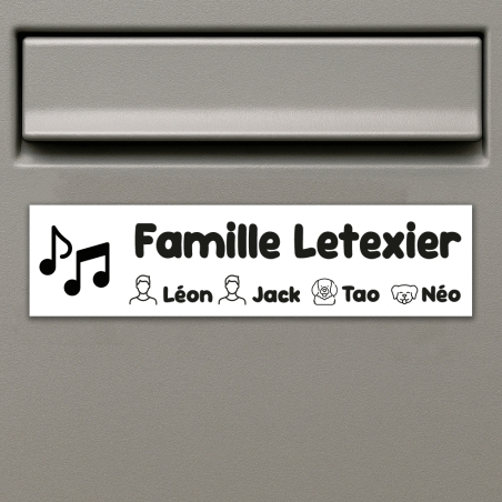 Plaque boîte aux lettres personnalisée musique | Plaque Personnalisée