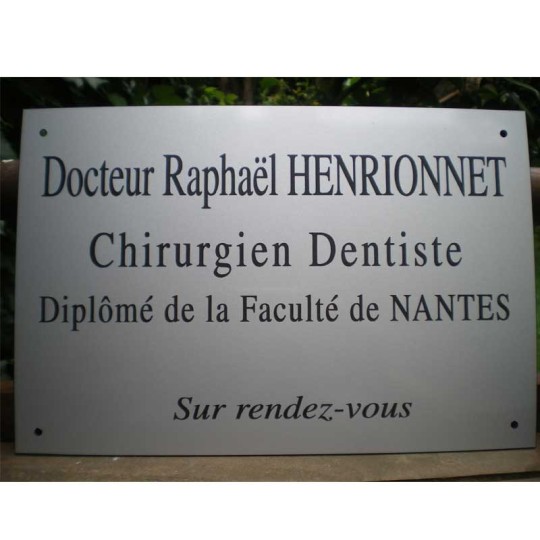 Plaque plastique argent professionnelle