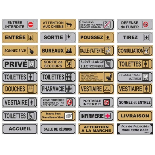 Plaque porte signalétique Plaque porte signalétique