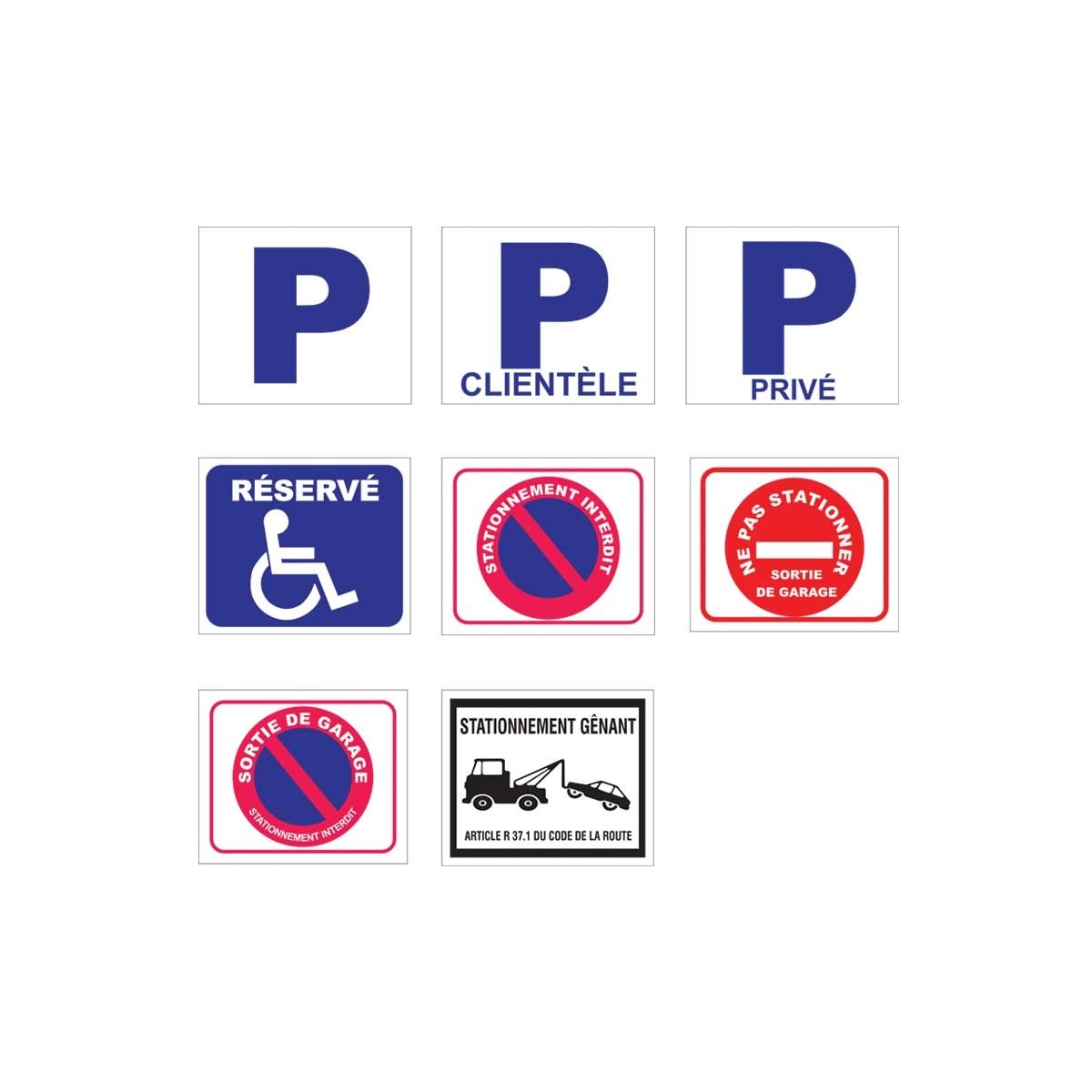 Panneau de signalisation pour parking - Direct Fabricant - en PVC Panneau de signalisation pour parking - Direct Fabricant - en PVC