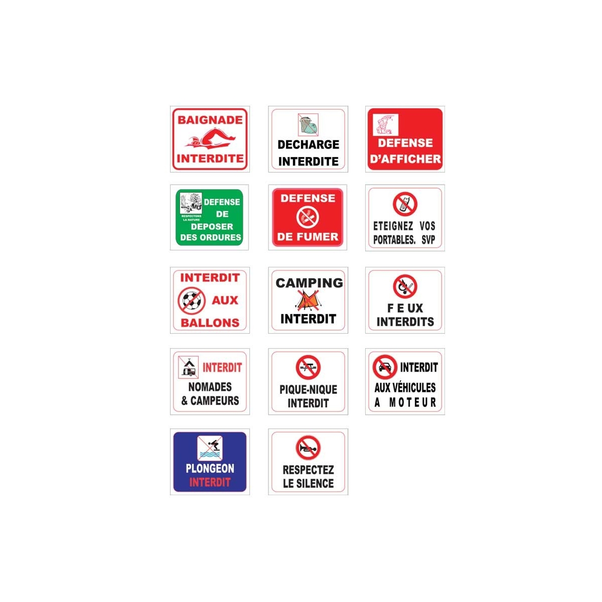 Signalétique interdiction Signalétique interdiction
