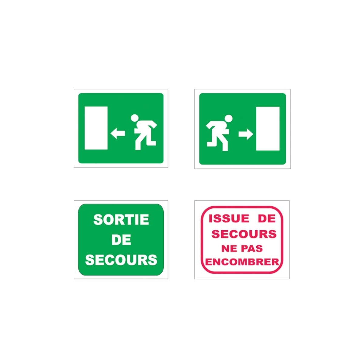 Pancart issue de secours - Fond vert réglementé - avec logo - pas cher Pancart issue de secours - Fond vert réglementé - avec logo - pas cher