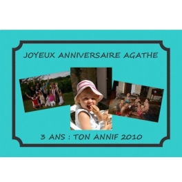 Plaque cadeau 3 photos anniversaire