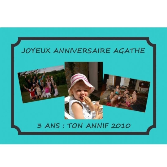 Plaque cadeau 3 photos anniversaire Plaque cadeau 3 photos anniversaire
