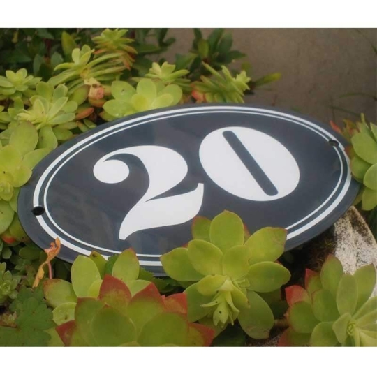 Plaque émaillée ovale pour numéro de maison | Plaque Personnalisée Plaque émaillée ovale pour numéro de maison | Plaque Personnalisée