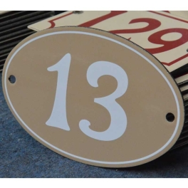 Plaque émaillée ovale pour numéro de maison | Plaque Personnalisée