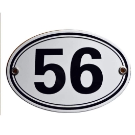 Plaque émaillée ovale pour numéro de maison | Plaque Personnalisée